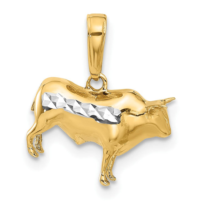 14k Yellow & Rhodium Pendants Style C4903 - Classique Jewelry Inc.