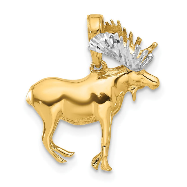 14k Yellow & Rhodium Pendants Style C4904 - Classique Jewelry Inc.