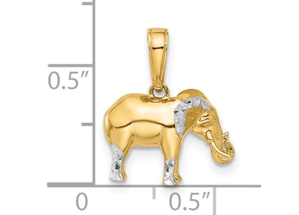 14k Yellow & Rhodium Pendants Style C4905 - Classique Jewelry Inc.