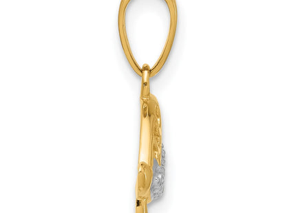 14k Yellow & Rhodium Pendants Style C4907 - Classique Jewelry Inc.
