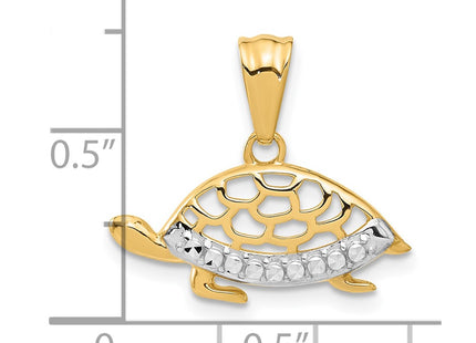 14k Yellow & Rhodium Pendants Style C4907 - Classique Jewelry Inc.