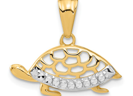 14k Yellow & Rhodium Pendants Style C4907 - Classique Jewelry Inc.