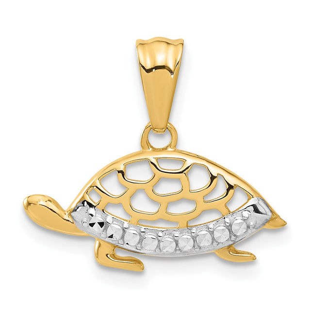 14k Yellow & Rhodium Pendants Style C4907 - Classique Jewelry Inc.