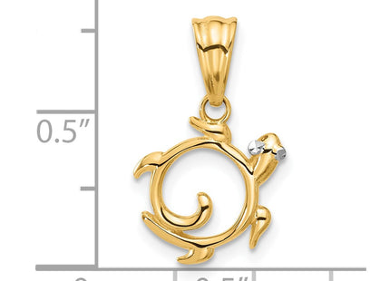 14k Yellow & Rhodium Pendants Style C4908 - Classique Jewelry Inc.