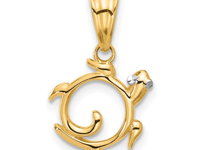 14k Yellow & Rhodium Pendants Style C4908 - Classique Jewelry Inc.