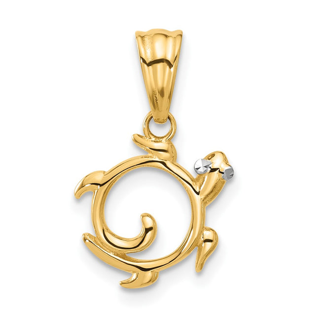 14k Yellow & Rhodium Pendants Style C4908 - Classique Jewelry Inc.