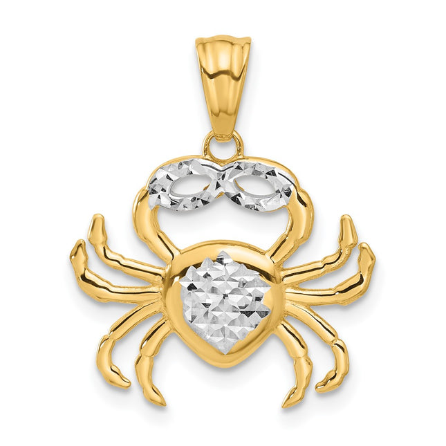 14k Yellow & Rhodium Pendants Style C4911 - Classique Jewelry Inc.