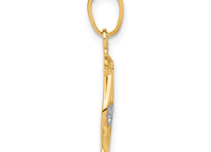 14k Yellow & Rhodium Pendants Style C4912 - Classique Jewelry Inc.