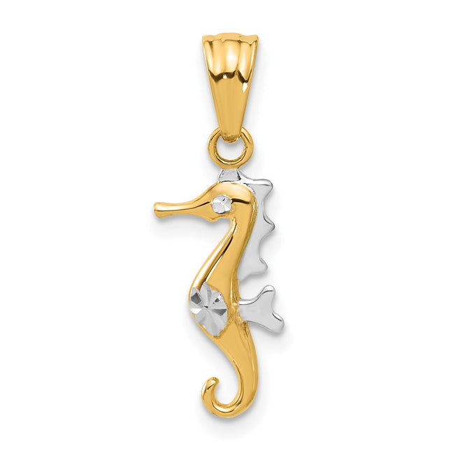 14k Yellow & Rhodium Pendants Style C4912 - Classique Jewelry Inc.
