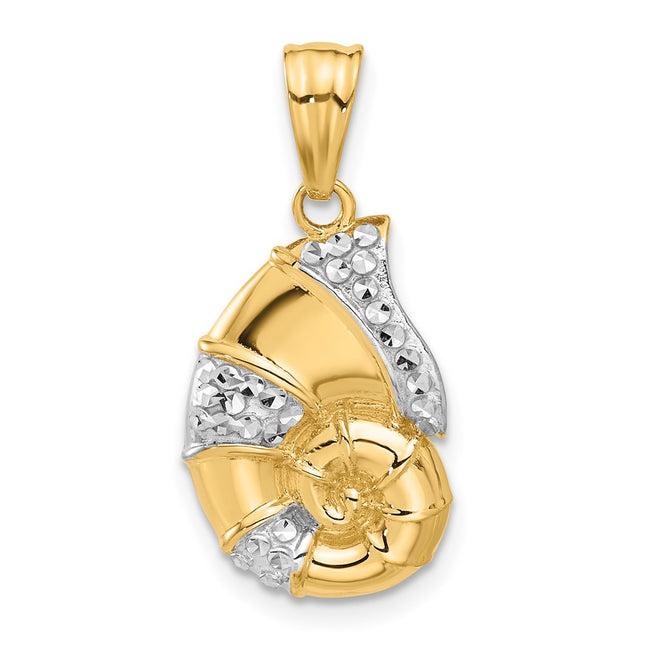14k Yellow & Rhodium Pendants Style C4913 - Classique Jewelry Inc.