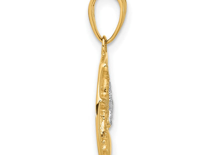 14k Yellow & Rhodium Pendants Style C4914 - Classique Jewelry Inc.