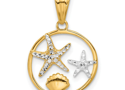 14k Yellow & Rhodium Pendants Style C4914 - Classique Jewelry Inc.