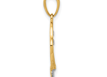 14k Yellow & Rhodium Pendants Style C4915 - Classique Jewelry Inc.