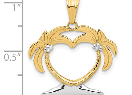 14k Yellow & Rhodium Pendants Style C4915 - Classique Jewelry Inc.