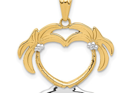 14k Yellow & Rhodium Pendants Style C4915 - Classique Jewelry Inc.