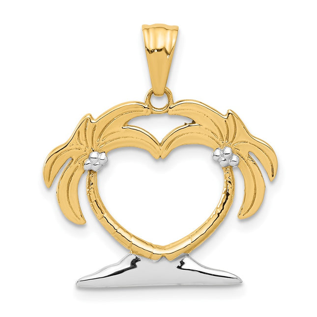 14k Yellow & Rhodium Pendants Style C4915 - Classique Jewelry Inc.