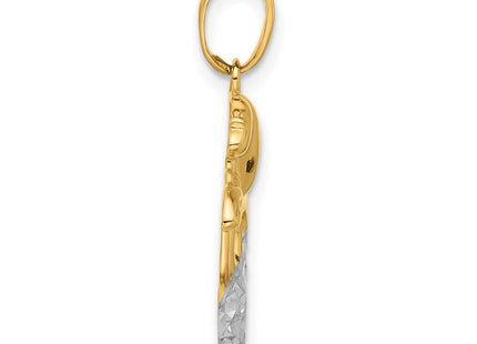 14k Yellow & Rhodium Pendants Style C4916 - Classique Jewelry Inc.