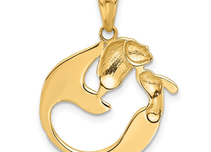 14k Yellow & Rhodium Pendants Style C4916 - Classique Jewelry Inc.