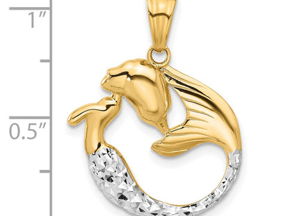 14k Yellow & Rhodium Pendants Style C4916 - Classique Jewelry Inc.