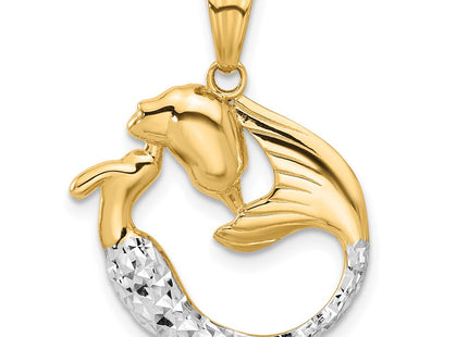 14k Yellow & Rhodium Pendants Style C4916 - Classique Jewelry Inc.