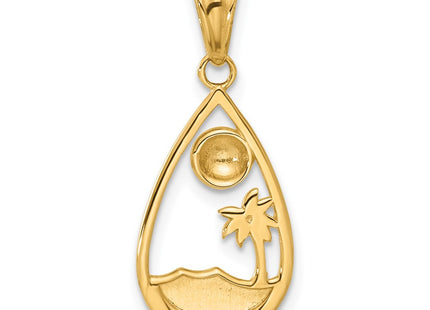 14k Yellow & Rhodium Pendants Style C4917 - Classique Jewelry Inc.