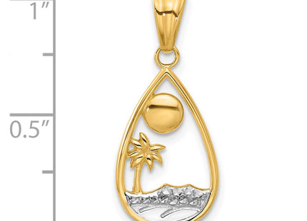 14k Yellow & Rhodium Pendants Style C4917 - Classique Jewelry Inc.