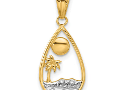 14k Yellow & Rhodium Pendants Style C4917 - Classique Jewelry Inc.