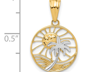 14k Yellow & Rhodium Pendants Style C4918 - Classique Jewelry Inc.