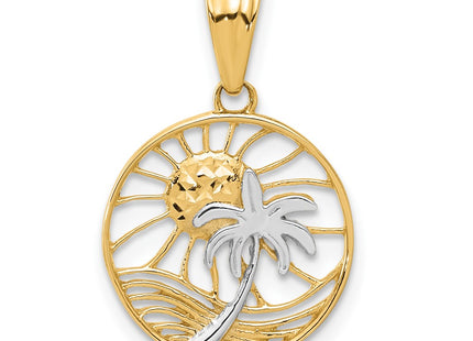 14k Yellow & Rhodium Pendants Style C4918 - Classique Jewelry Inc.