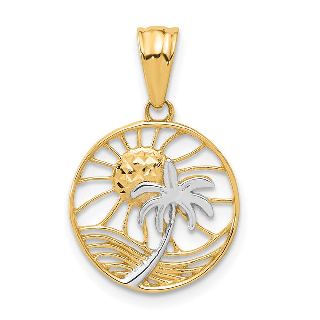 14k Yellow & Rhodium Pendants Style C4918 - Classique Jewelry Inc.