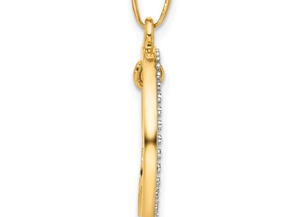 14k Yellow & Rhodium Pendants Style C4920 - Classique Jewelry Inc.