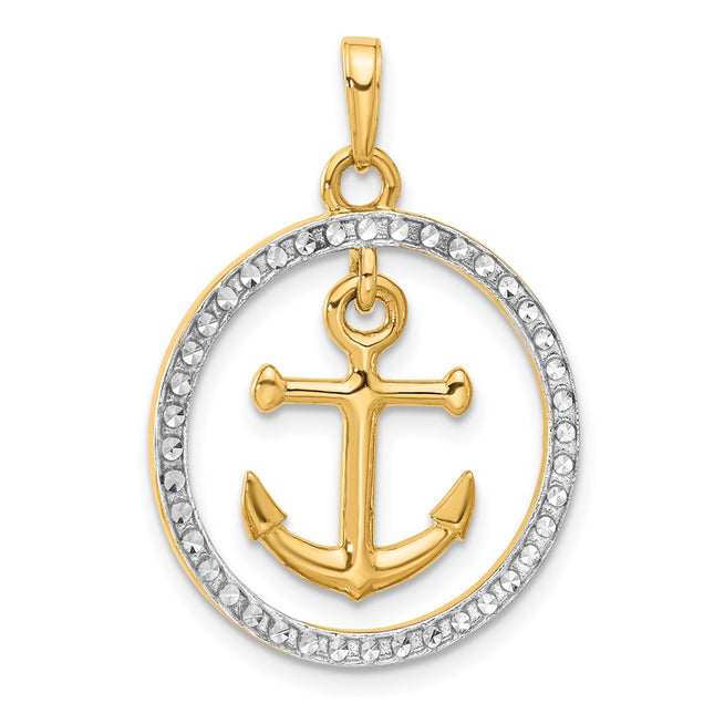 14k Yellow & Rhodium Pendants Style C4920 - Classique Jewelry Inc.