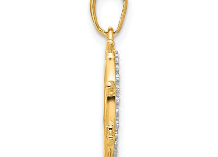 14k Yellow & Rhodium Pendants Style C4921 - Classique Jewelry Inc.