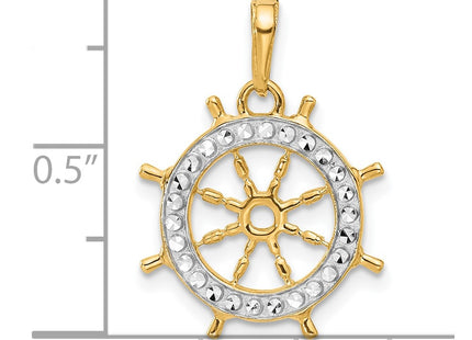 14k Yellow & Rhodium Pendants Style C4921 - Classique Jewelry Inc.
