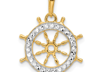 14k Yellow & Rhodium Pendants Style C4921 - Classique Jewelry Inc.