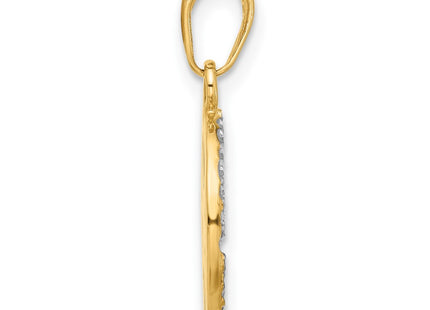 14k Yellow & Rhodium Pendants Style C4923 - Classique Jewelry Inc.