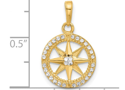 14k Yellow & Rhodium Pendants Style C4923 - Classique Jewelry Inc.