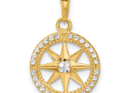 14k Yellow & Rhodium Pendants Style C4923 - Classique Jewelry Inc.