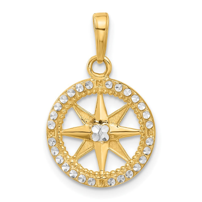 14k Yellow & Rhodium Pendants Style C4923 - Classique Jewelry Inc.