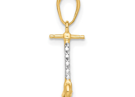 14k Yellow & Rhodium Pendants Style C4925 - Classique Jewelry Inc.