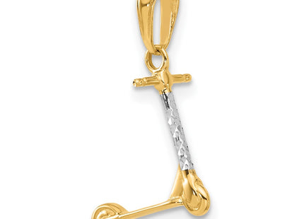 14k Yellow & Rhodium Pendants Style C4925 - Classique Jewelry Inc.