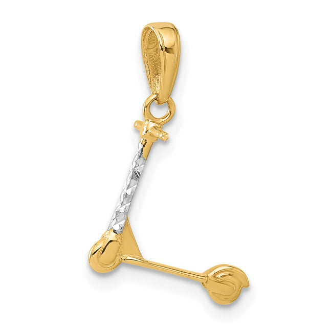 14k Yellow & Rhodium Pendants Style C4925 - Classique Jewelry Inc.