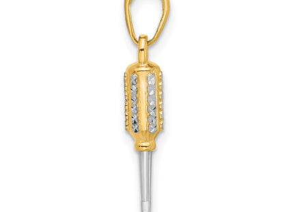 14k Yellow & Rhodium Pendants Style C4928 - Classique Jewelry Inc.