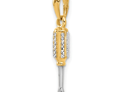 14k Yellow & Rhodium Pendants Style C4928 - Classique Jewelry Inc.