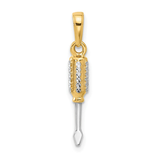 14k Yellow & Rhodium Pendants Style C4928 - Classique Jewelry Inc.