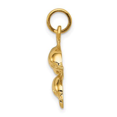 14K Dolphin Charm, 22 x 17mm