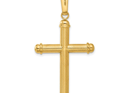 14K gold cross pendant, another view