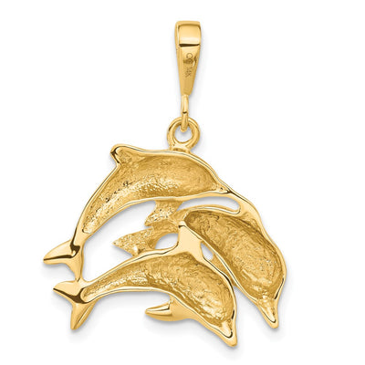 14K Dolphin Charm, 31 x 23mm