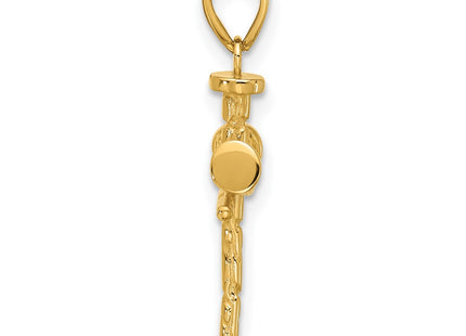 14K gold cross pendant, alternate view