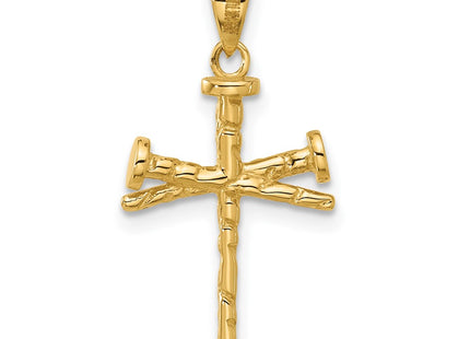 14K gold cross pendant, another view
